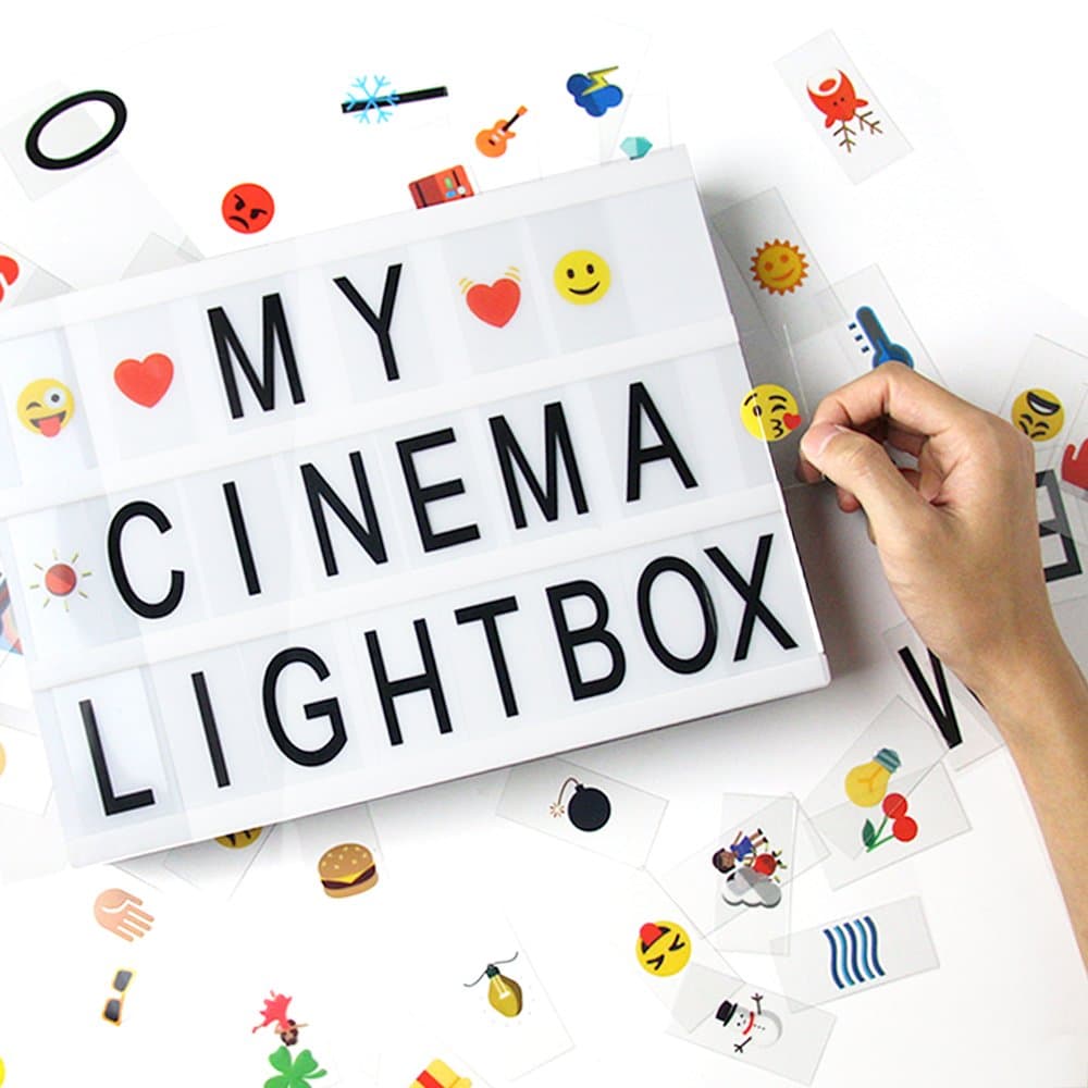 Led Cinema Lightbox, Solotree Decorative Light box with Free Combination Letters, Symbols and Emoji for Decoration, Gift and Sign (170pcs Signs)