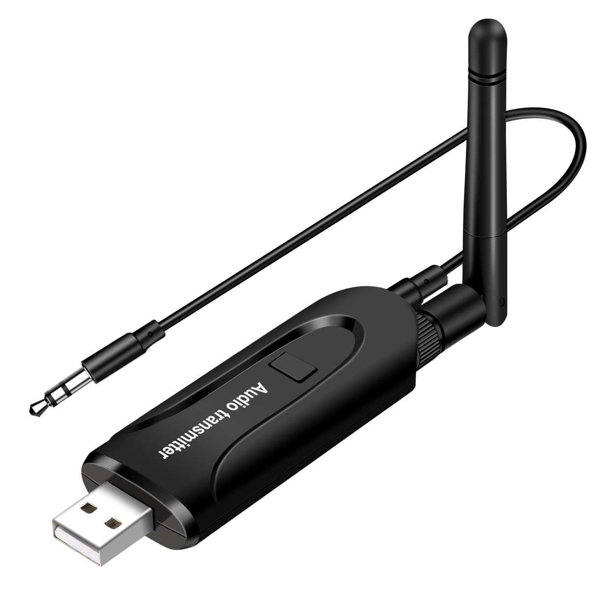 VeeDee Bluetooth Transmitter, Mini Bluetooth Transmitter with 3.5mm Stereo Output for TV Music Adapter Home Paired with Bluetooth Headphones/Speaker