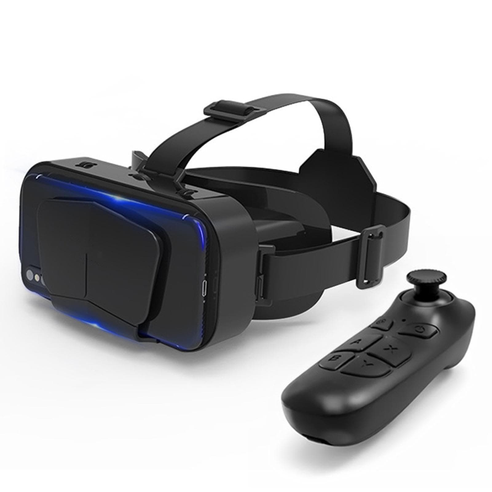 VR Headset, 3D Glasses Virtual Reality Headset with Controller, Universal VR Set Glasses Goggle Casque Bundle Adjustable Pupil Distance for Kid Adult Play 3D Video Game Movie(COLOR:black)