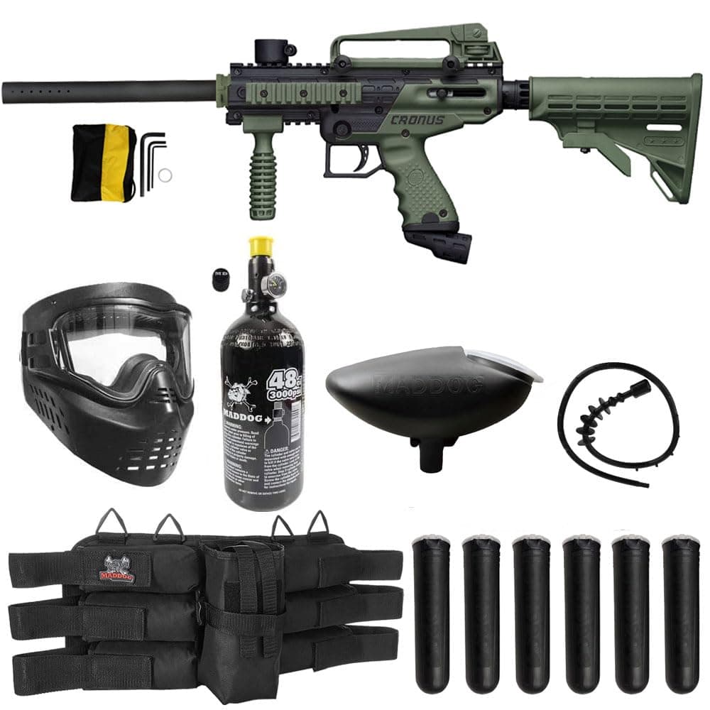 Maddog Tippmann Cronus Tactical Titanium Paintball Gun Marker Starter Package