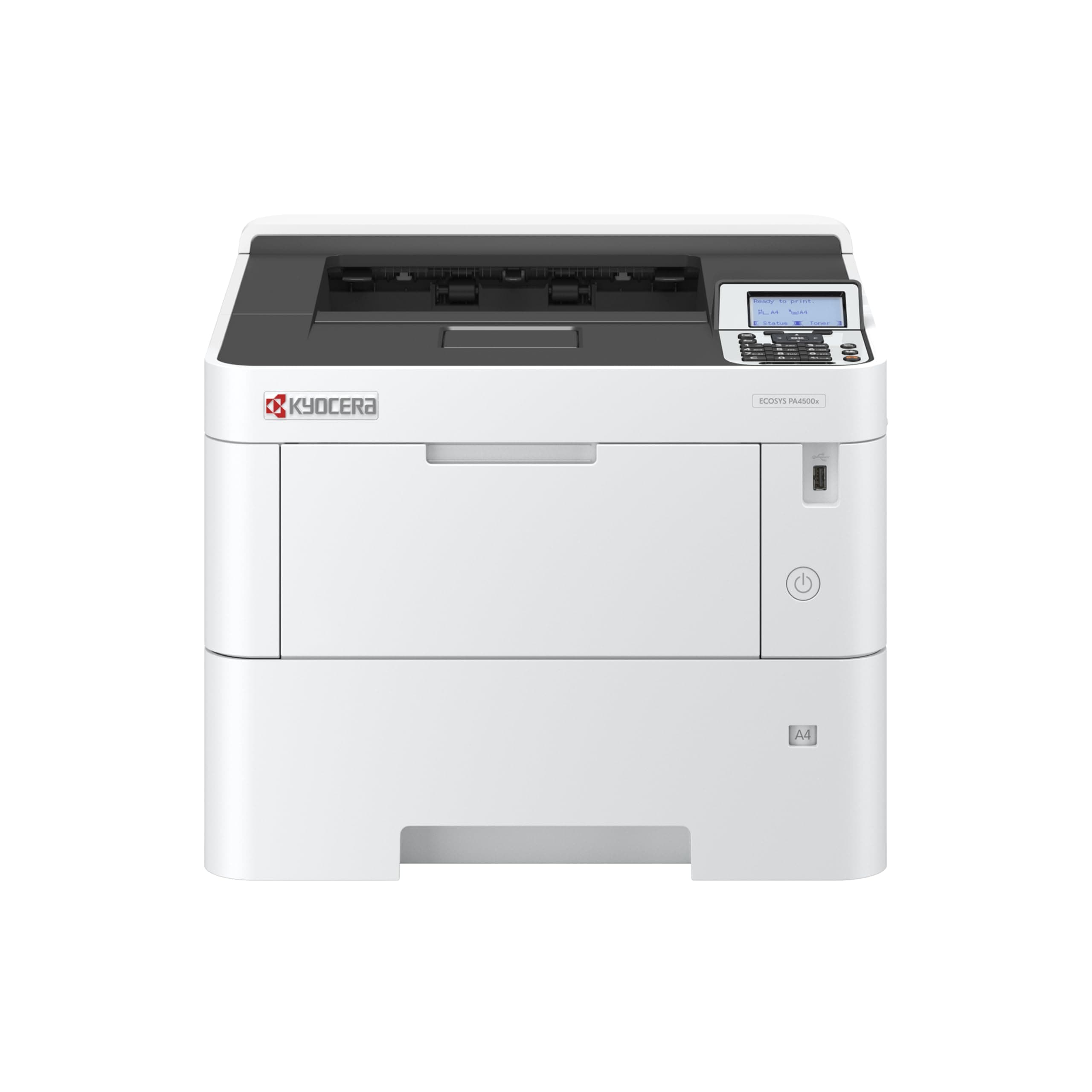Ecosys PA4500x Laser Printer Black White Duplex Unit 45 ppm Laser Printer with 100+500 Sheets Feed Gigabit LAN Black and White Printer with Mobile Print