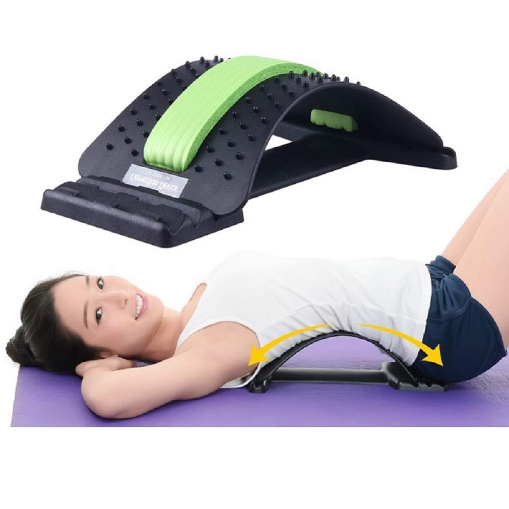 Healthy Care Back Stretcher - Posture Corrector ,Lower and Upper Back Pain Relief, Lumbar Stretching Device - Spinal Traction Device for Back Pain Relief, Massage, Spine Decompression and Alignment