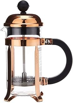 French Press Chambord - 350ml / 3 Cup Copper Coffee Maker - Heat-Resistant & Stainless Steel Filter - BPA-Free Dishwasher Safe Cafetiere - Made in Portugal