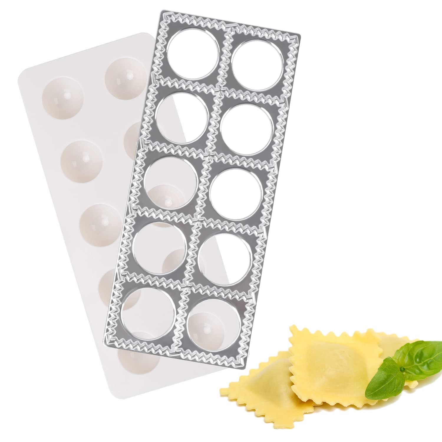 Ravioli Maker With Press Ravioli Cutter Mold Includes Tray and Press Tool,Dumpling Maker Press,Dumpling Mold Stamps Pasta Maker Machine Set,Pasta Making Tools Kit