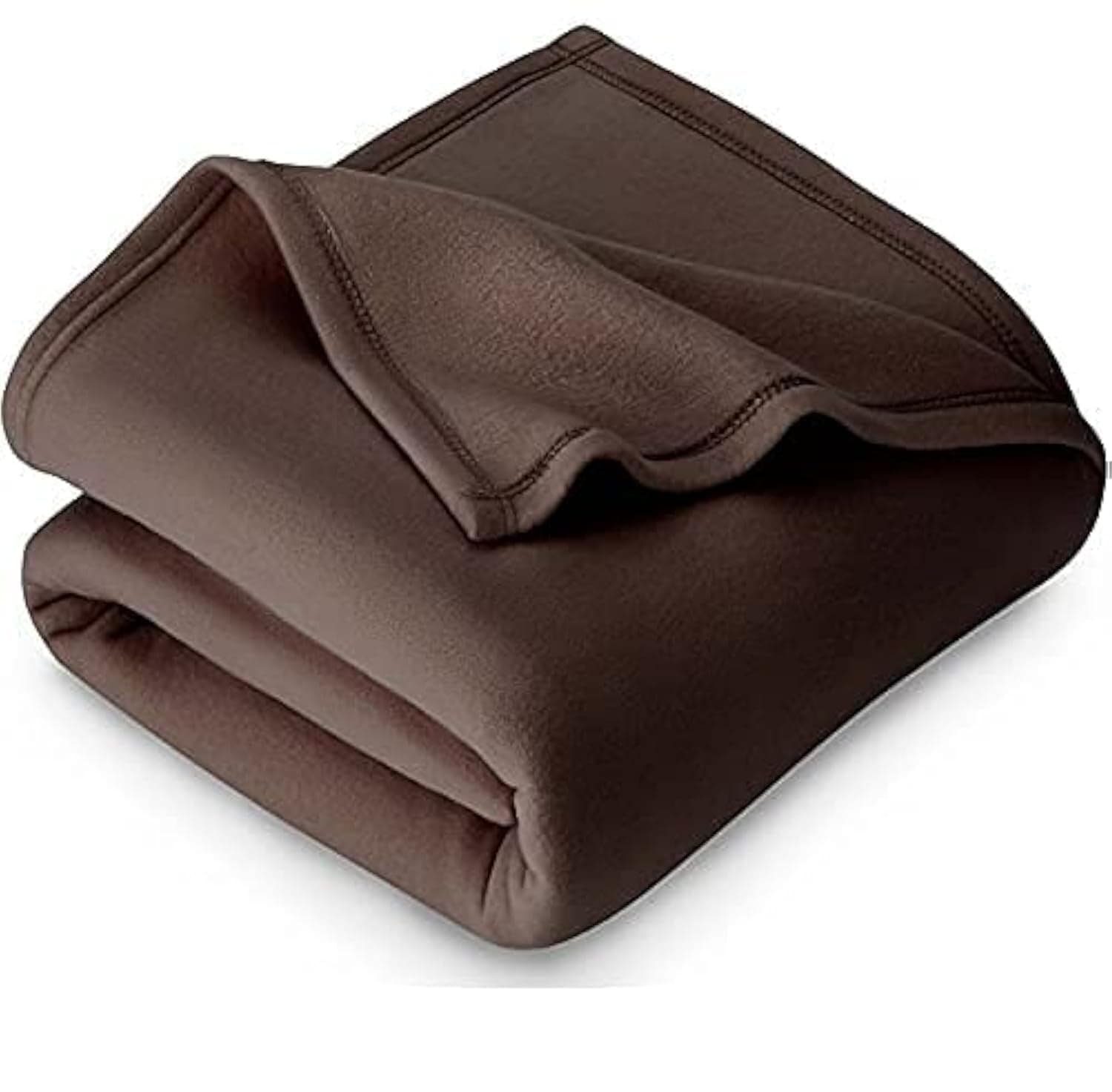 VAS COLLECTIONS 300 TC All Season Solid/Plain Lightweight Polar Fleece Single Bed Blanket (152 x 230 cm, Brown)
