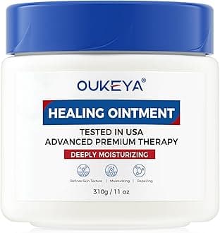 OUKEYA Healing Ointment, Advanced Therapy Skin Protectant, Multi-Purpose Healing Ointment and Body Moisturizer, For Dry, Cracked Skin, Minor Cuts and Burns, Soothes Cracked Hands and Chapped Lips