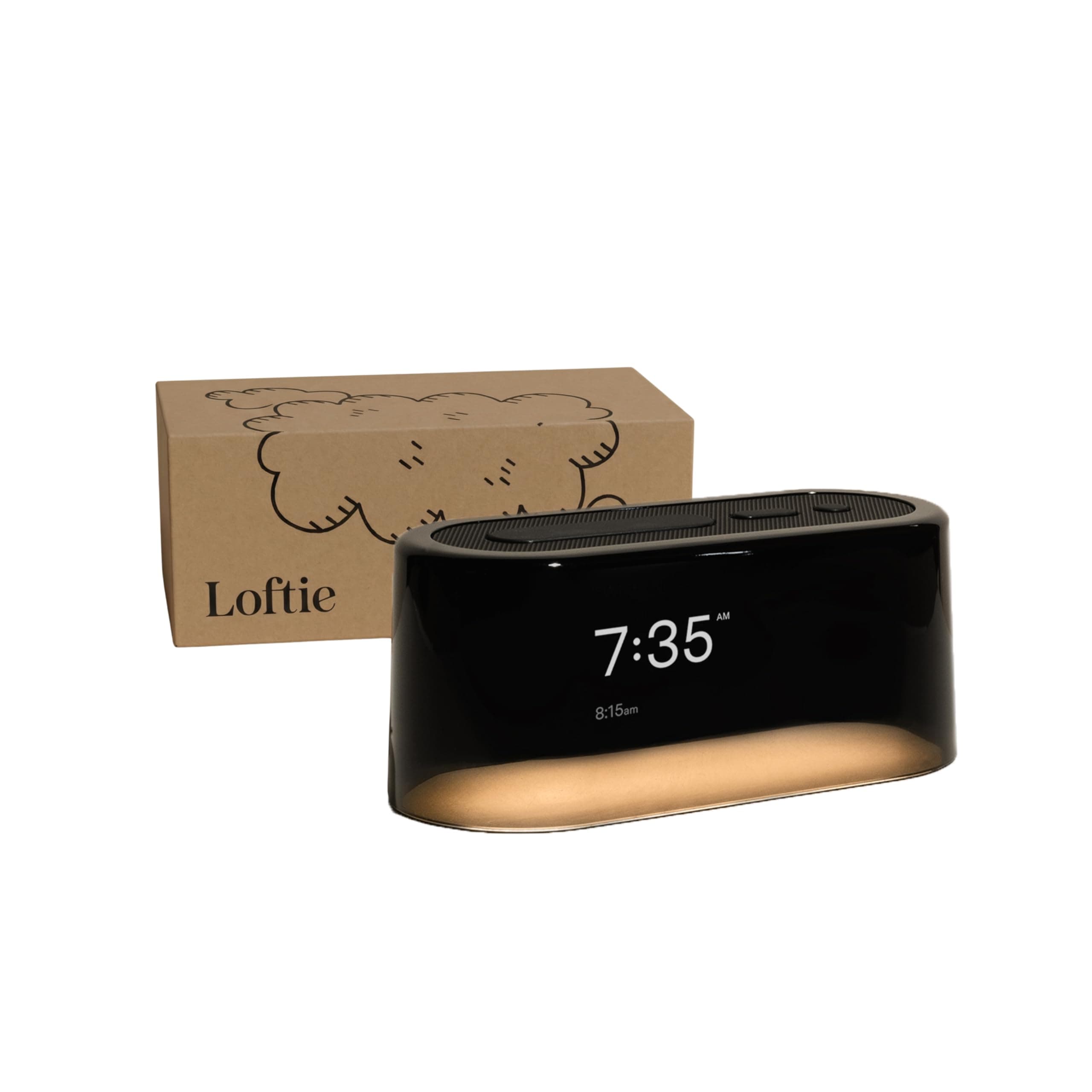 Loftie Alarm Clock with Sound Machine – Smart Alarm Clock with Night Light, White Noise, Bluetooth Speaker, 100+ Sounds Included Free, No Subscription Required, Blackout Mode- Black