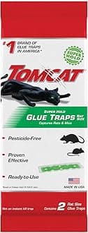 Tomcat Super Hold Glue Traps Rat Size for Rats, Mice, Snakes, Cockroaches, Spiders, and Scorpions, Ready-To-Use, 2 Traps