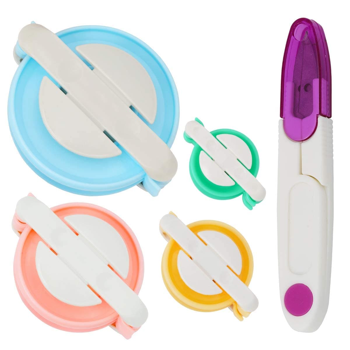 NALACAL Pompom Makers, 4 Size Pom Poms Maker Tool Set DIY Fluff Ball Weaver for DIY Wool Yarn Knitting Craft Project with Cutter Scissors