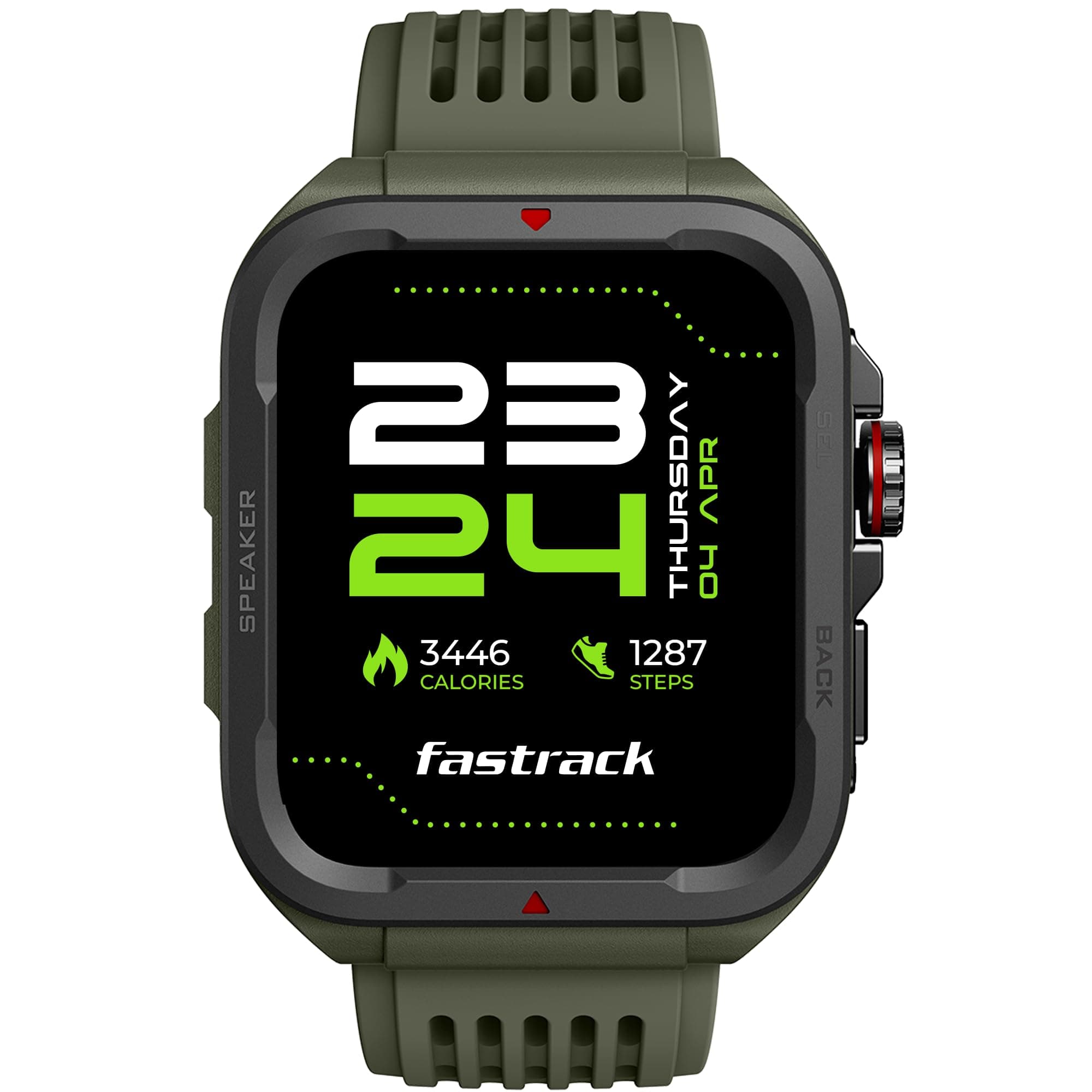 - Active Rugged Smartwatch with 1.83" UltraVU HD Display|SingleSync BT Calling|Functional Crown|100+ Sports Modes|AI Coach|Auto Multisport Recognition|AI Voice Assistant|24x7 Health Suite|IP68