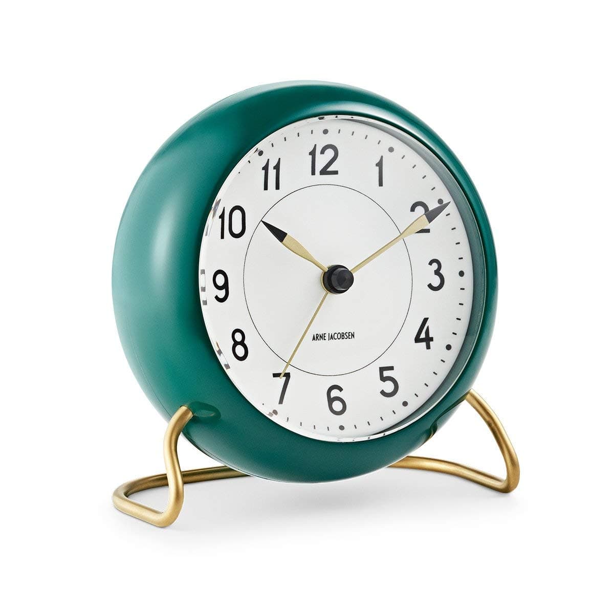 Station Table Clock, Aluminium, Green, 11 cm