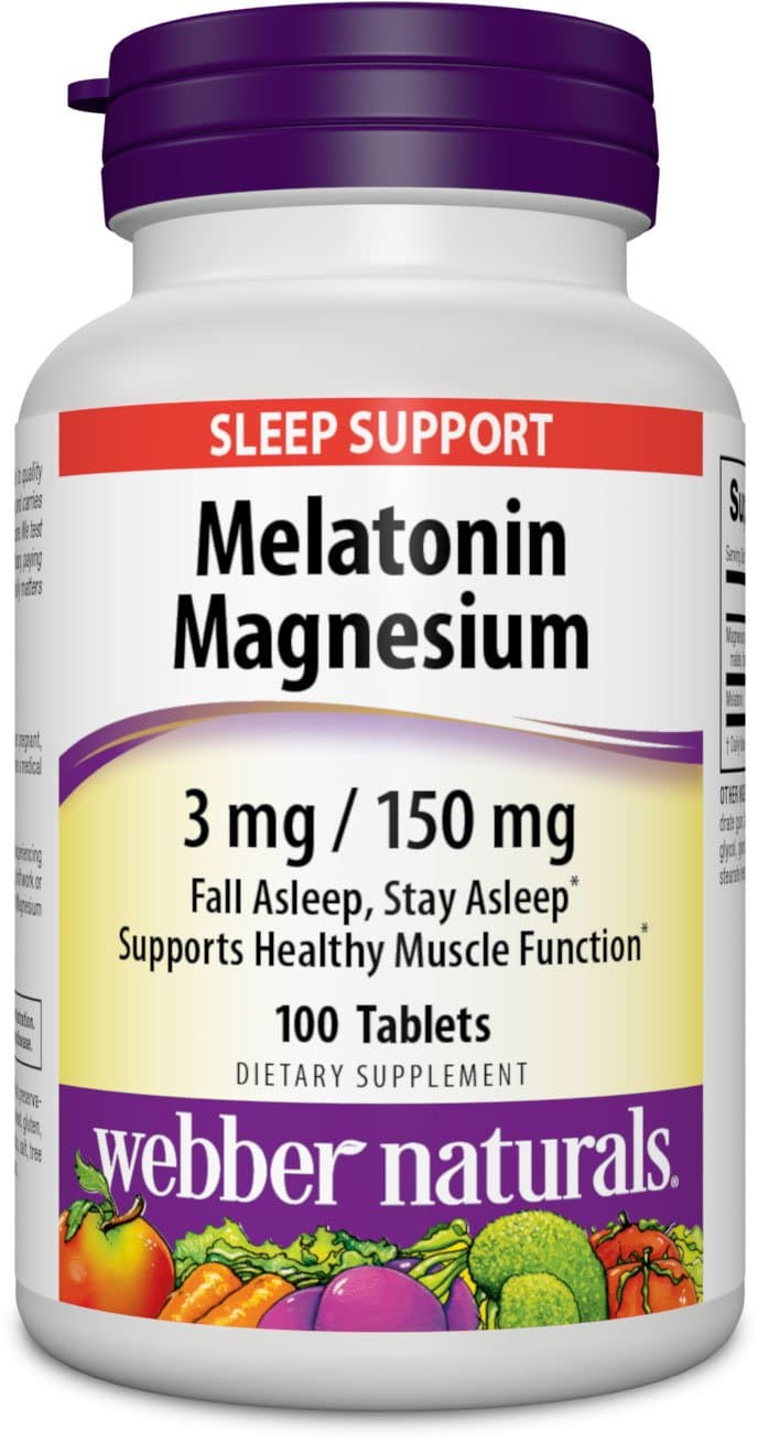 webber naturals Melatonin Magnesium Capsules, 100 Count