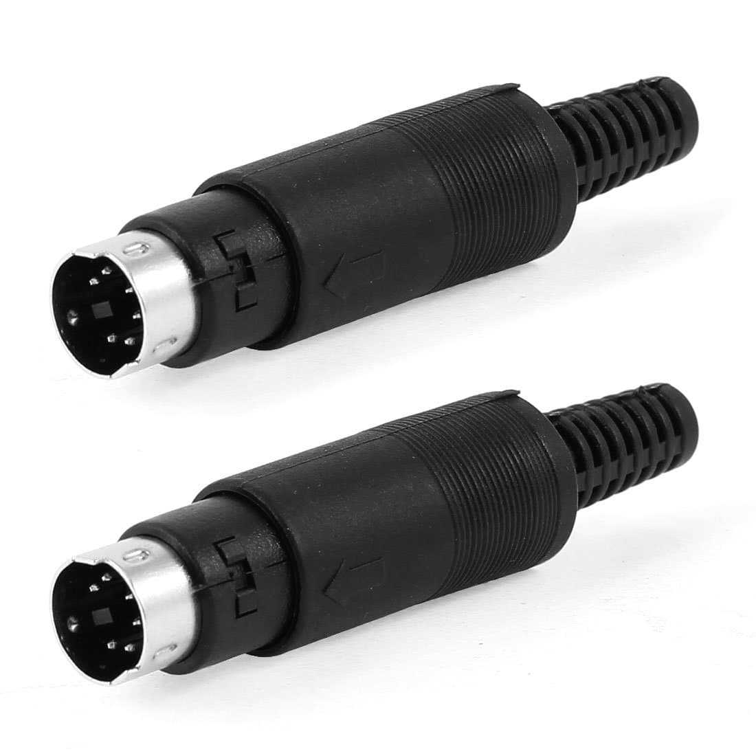 Generic Computer DIN 6 Pins Male S-Video Adapter Sockets Connnector 2 Pcs