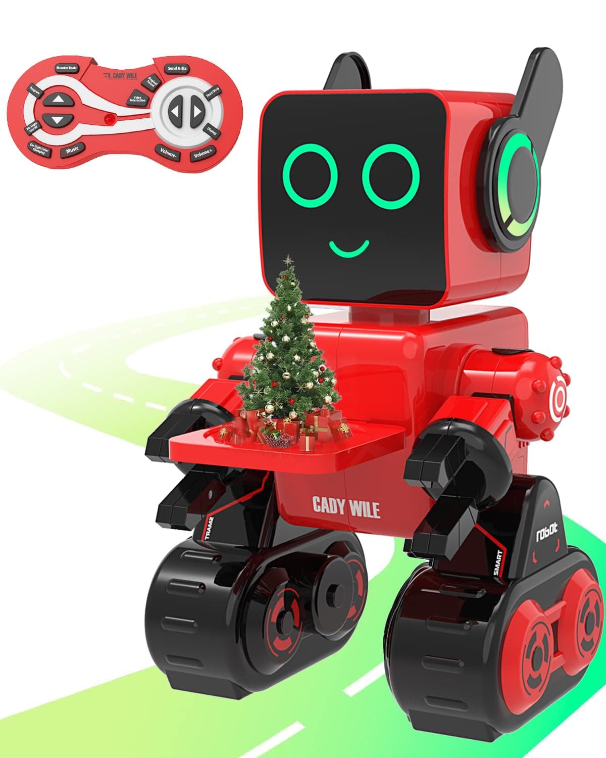 Robot Toys for Kids, Programmable Remote Control Robot, Interactive Toys with Coin Bank, LED and Tray, Walking Talking Singing Dancing Gift for Boys Girl(Red)