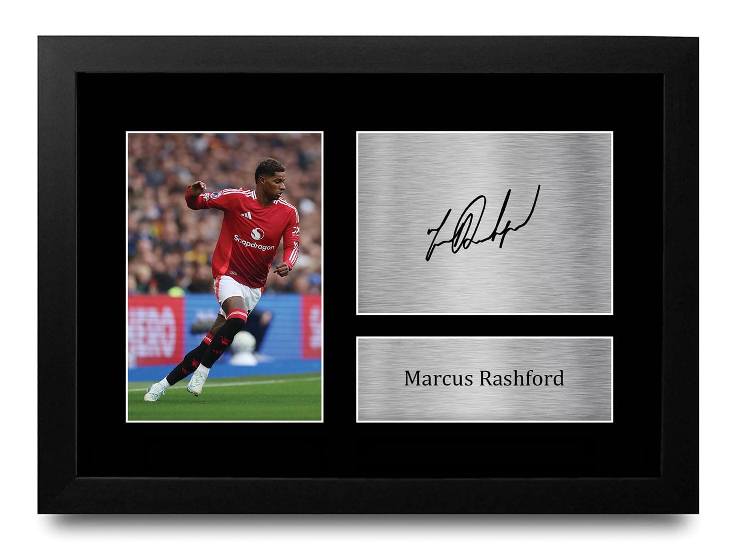 HWC Trading FR Marcus Rashford Gift Signed FRAMED A4 Printed Autograph Gifts Print Photo Picture Display
