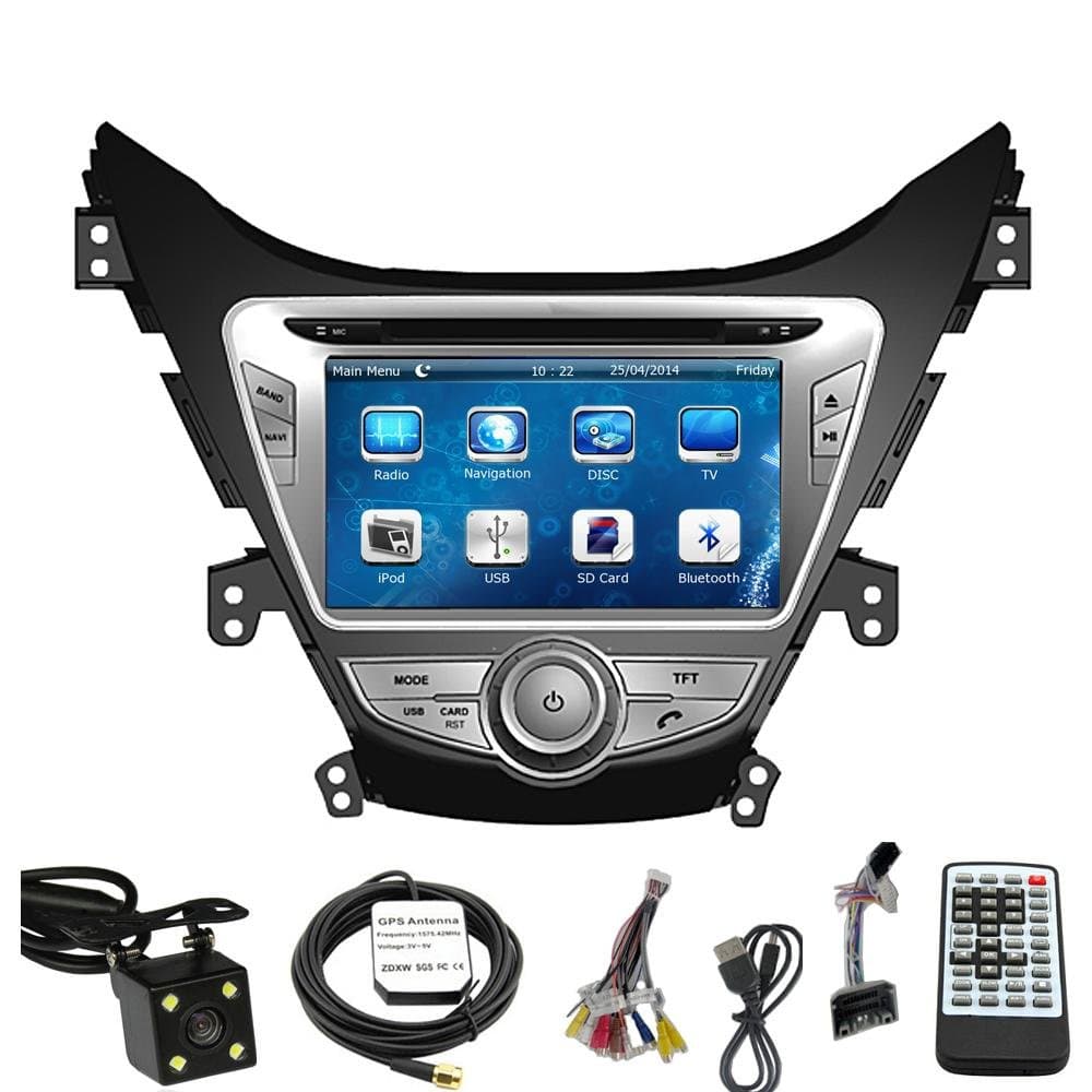 TLTek 8 inch Touch Screen Car GPS Navigation System for Hyundai Elantra/Avante 2011 2012 2013 DVD Player+Backup Camera+North America Map