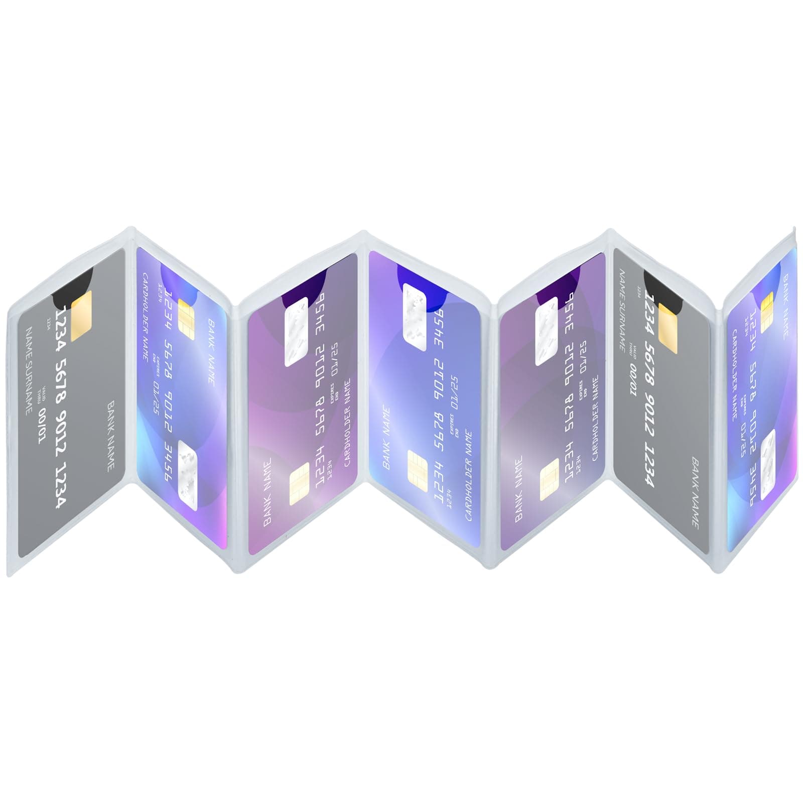 SET OF 2 Wallet Inserts Replacement 6 Page Card Holder for Bifold or Trifolds Wallet