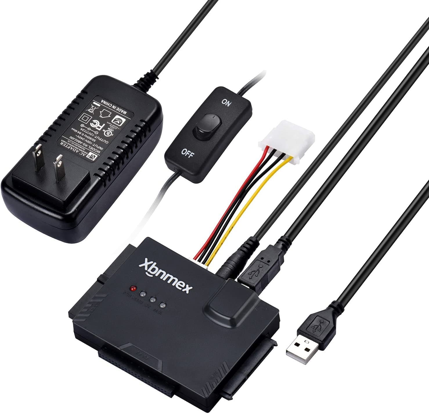 IDE SATA to USB 3.0 Cable USB to SATA or IDE Adapter Hard Drive Reader for 2.5"/3.5" Hard Drive Disk HDD with 12V 2A External AC Power Adapter