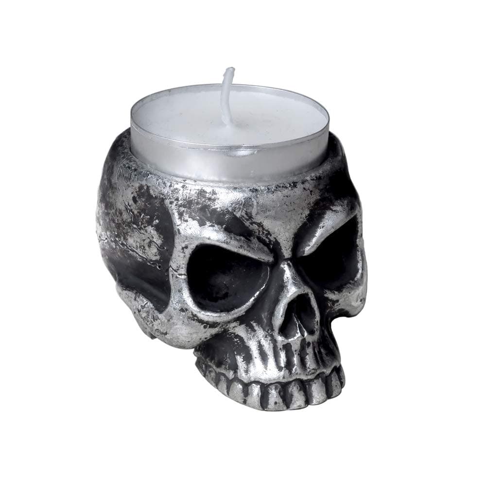 Alchemy Gothic England - Dark Skull Shaped Tea Light Holder