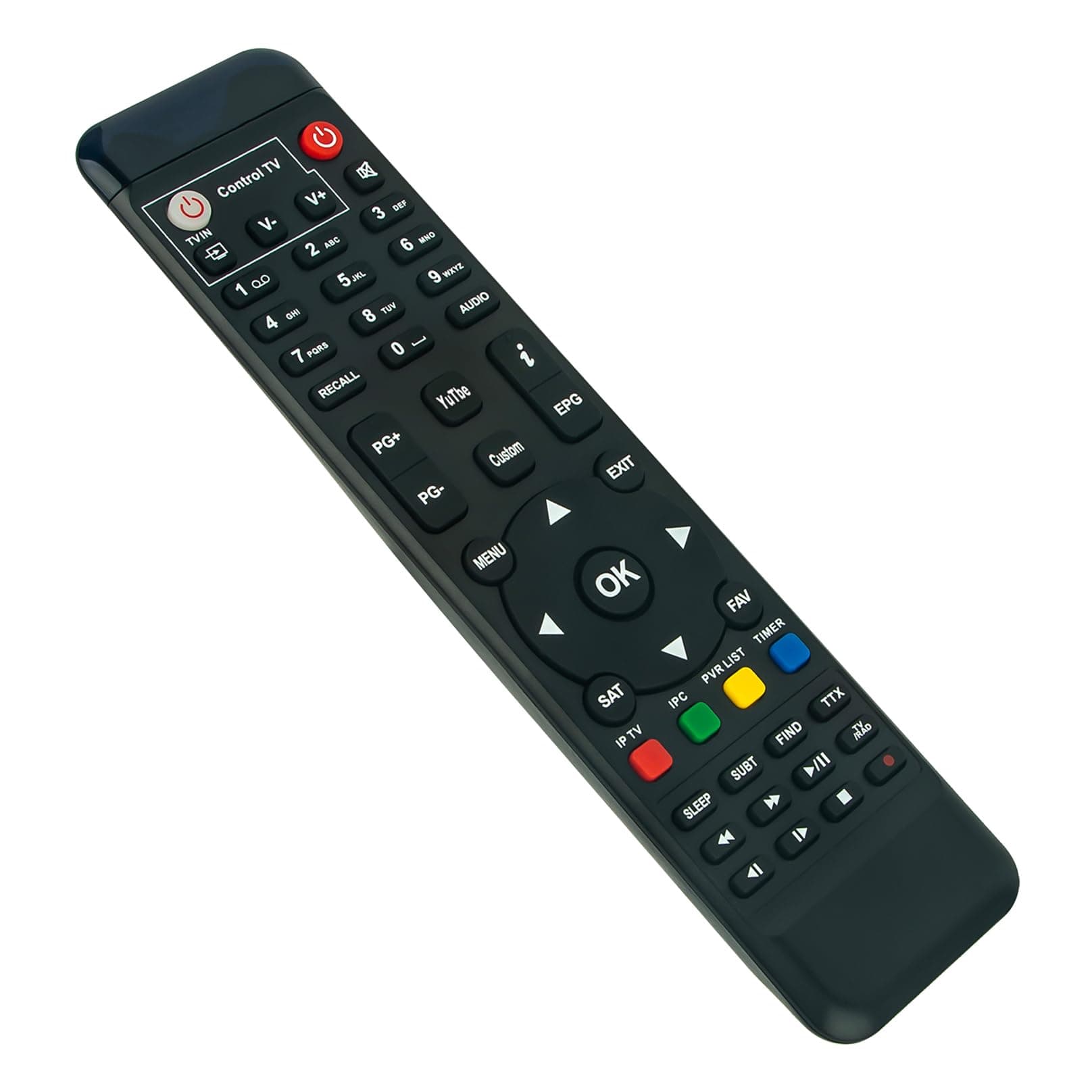 V8 Replacement Remote Control -- Compatible with FreeSat GTmedia V8 Digital Satellite Receiver Decoder HD IPTV Box Remote Control Freesat V8 Super V8 PRO V8 Angel V9S Pro