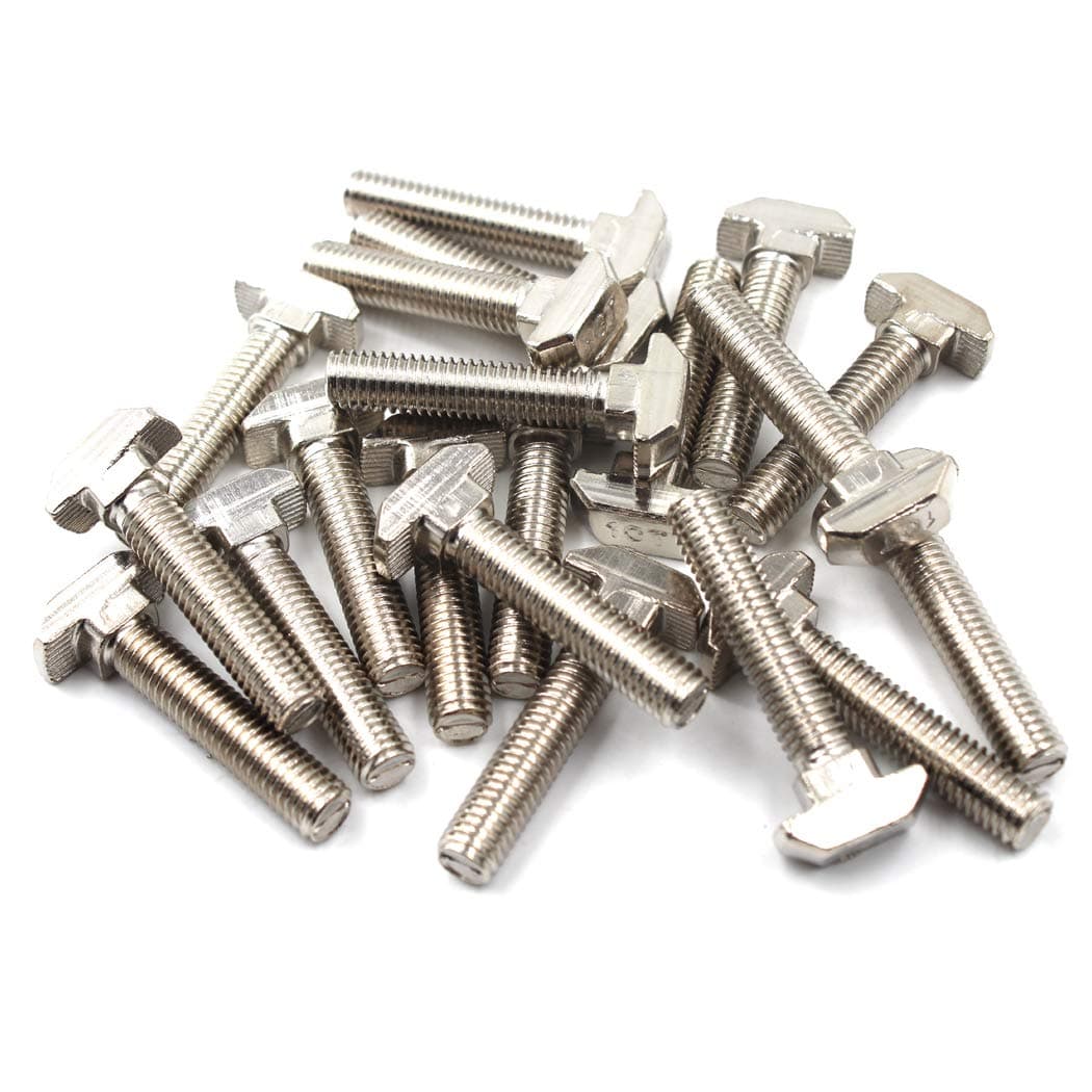 T Bolt Set Screw Bolt Fastener Tool for T-Slotted Aluminum Extrusion Carbon Steel 20 Series M5x25mm 30PCS