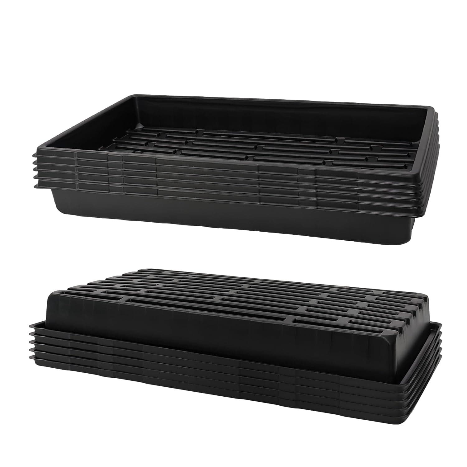 10 Pack 1020 Trays, Extra Thick Heavy Duty Seed Starting Trays - No Holes, No Leak, Reusable Propagation Flats for Microgreens, Seedlings, Plant Germination, Fodder and Transplant