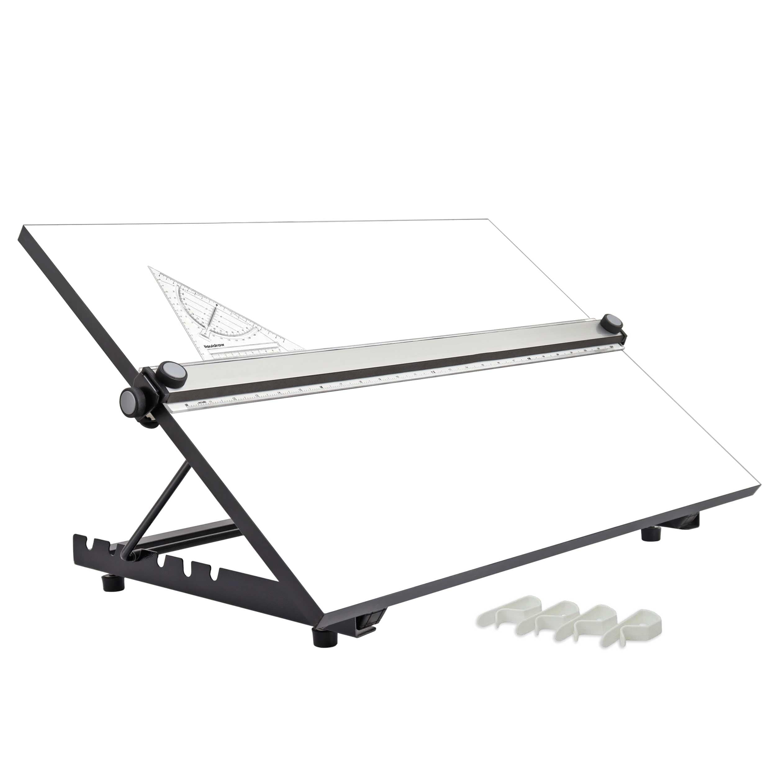 Liquidraw A3 Drafting Board - 14" x 20" | Parallel Motion Bar Table with 6 Adjustable Working Angles | Includes Drawing Board Clips & Set Square | for Artists, Architects, Students & Professionals