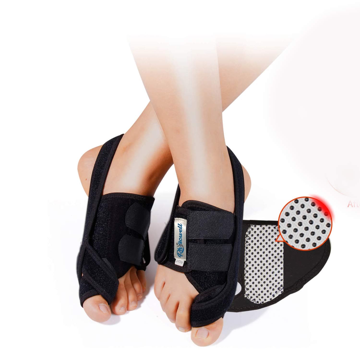 Bunion Correctors, Physowell Bunion Splints Big Toe Straightener Separators for Hallux Valgus, Hammer Toes, Bunion Pain and Foot Relief (Bunion Corrector-M-Black)