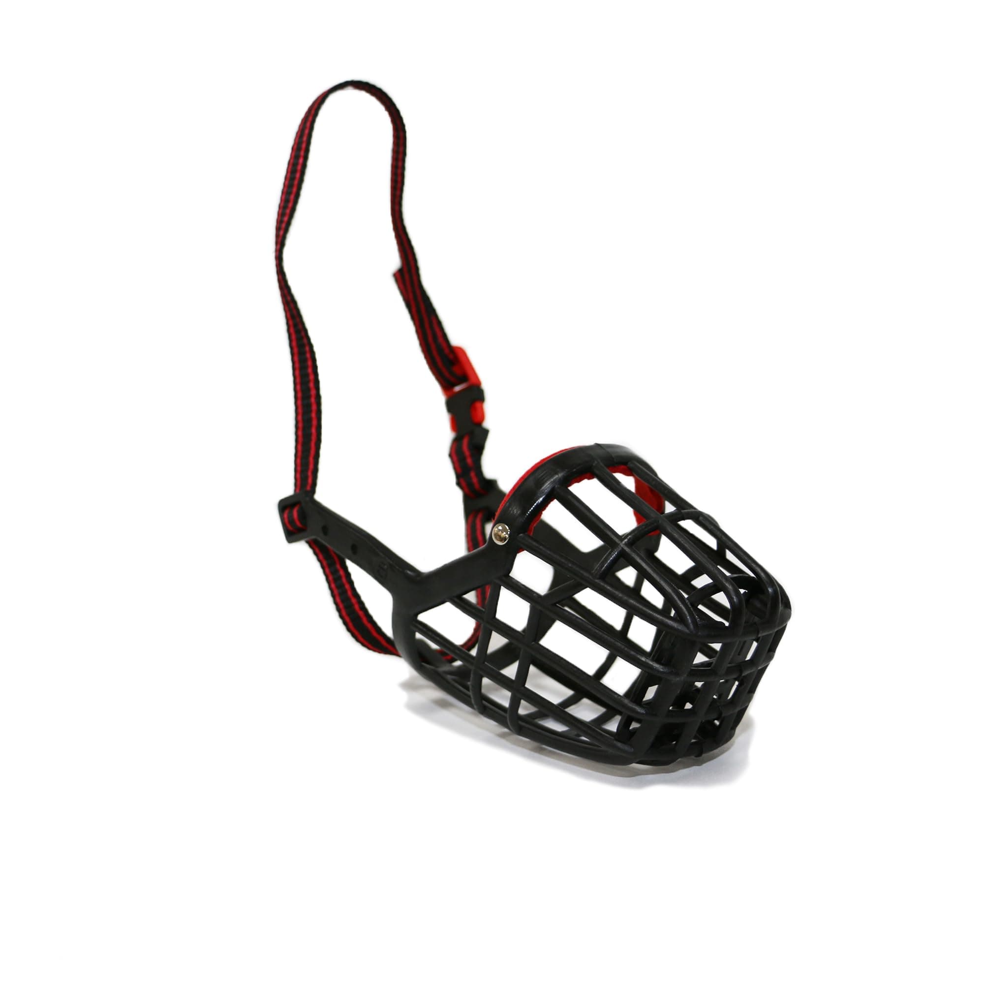 Ancol Gentle Strong Secure Comfortable Plastic Black/Red Muzzle Biting Control Size 8, 30 x 10.5cm