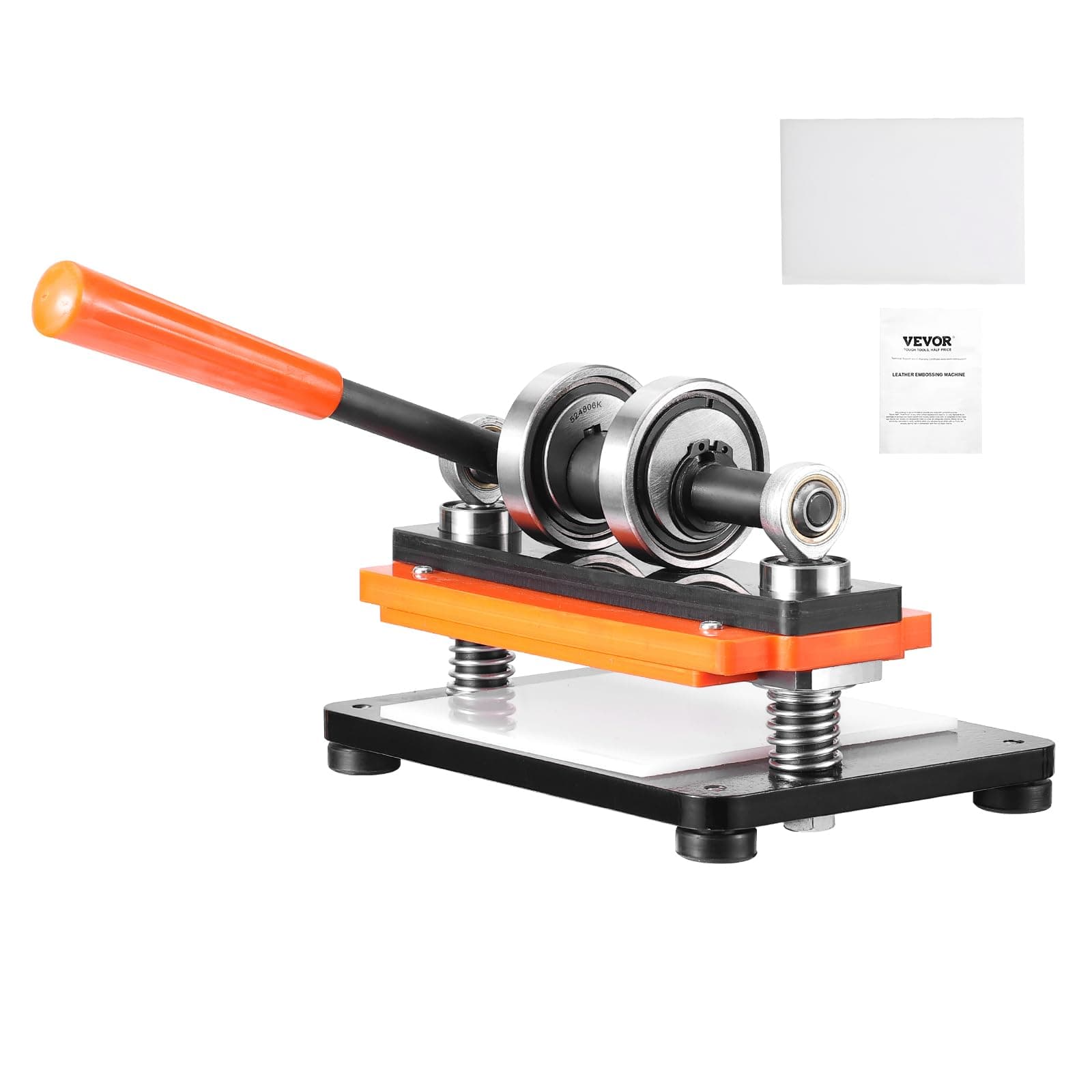 VEVOR Leather Cutting Machine, 7.1 x 3.9 in Embossing Plate Manual Die Cutter, 0.47 in Pressure Stroke Leather Embossing Machine, Dual Guide Shafts Die Cut Machine for Various of Materials