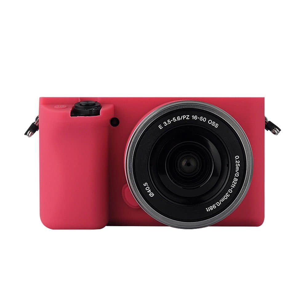 Justoshop Silicone Protector Camera Body Soft Cover Case for Sony Alpha A6000 Camera - Rose