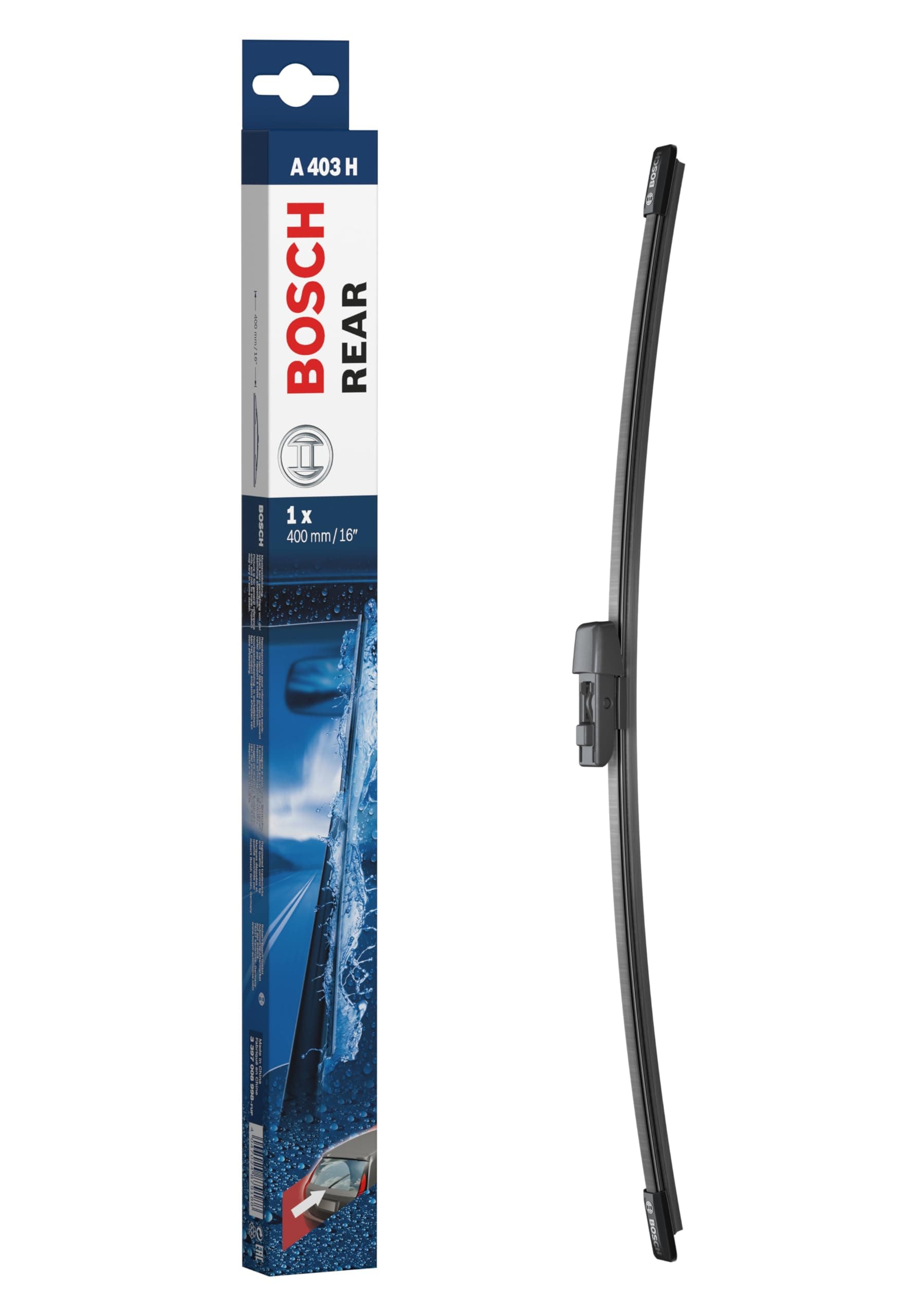 Bosch Rear Wiper A 403 H - Excellent Cleaning Performance - Replacement Blade for Back Windscreen - 1 Blade, 400mm
