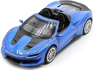 1:32 Diecast Ferrari J50 Alloy Metal Pull Back Die-Cast Car Scale Model Pullback with Sound Light Mini Auto Toy car for Kids Best Gifts Toys for Kids Boys(Blue)