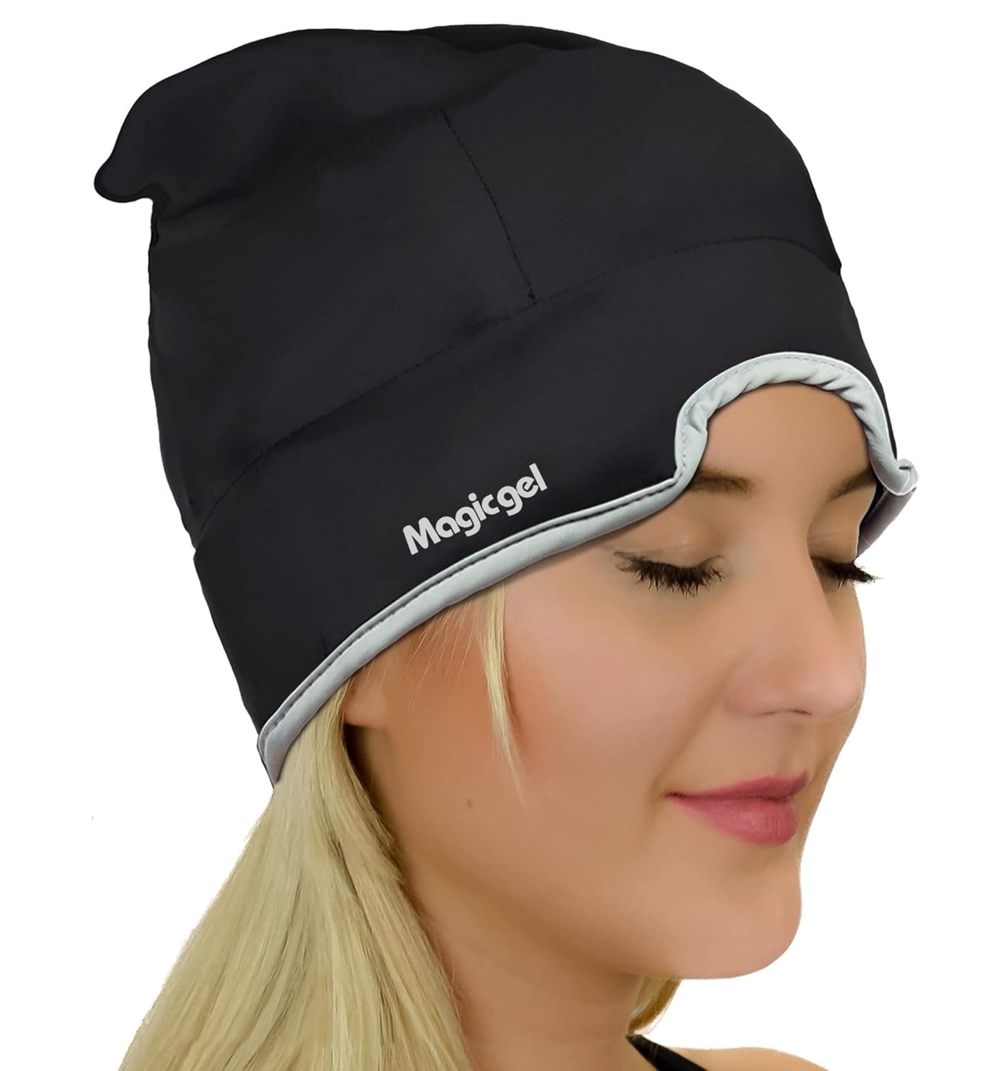 Magic Gel Cooling Hat - Ice Mask with Cooling Headband - Reusable Cold Cap for Relief - Gel Ice Compression Cap - Head Soothe with Cold Compression - Comfortably Moulds to Head