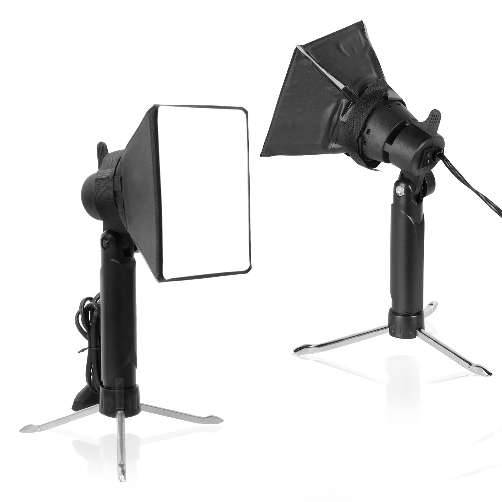 Meking Mini Softbox Photography Lighting Kit, 4x4.8in Continuous Lighting with 2pcs Tabletop LED Lamp for Video and Small Product Shooting
