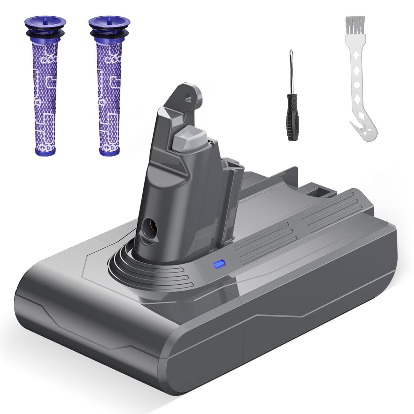 21.6V 5000mAh V6 Replacement Battery Compatible with V6 DC59 DC62 SV03 DC58 DC61 DC62 DC72 DC74 Animal Absolute Fluffy Motorhead Slim SV04 SV05 SV06 SV07 SV09 V6 Handheld Vacuum Battery