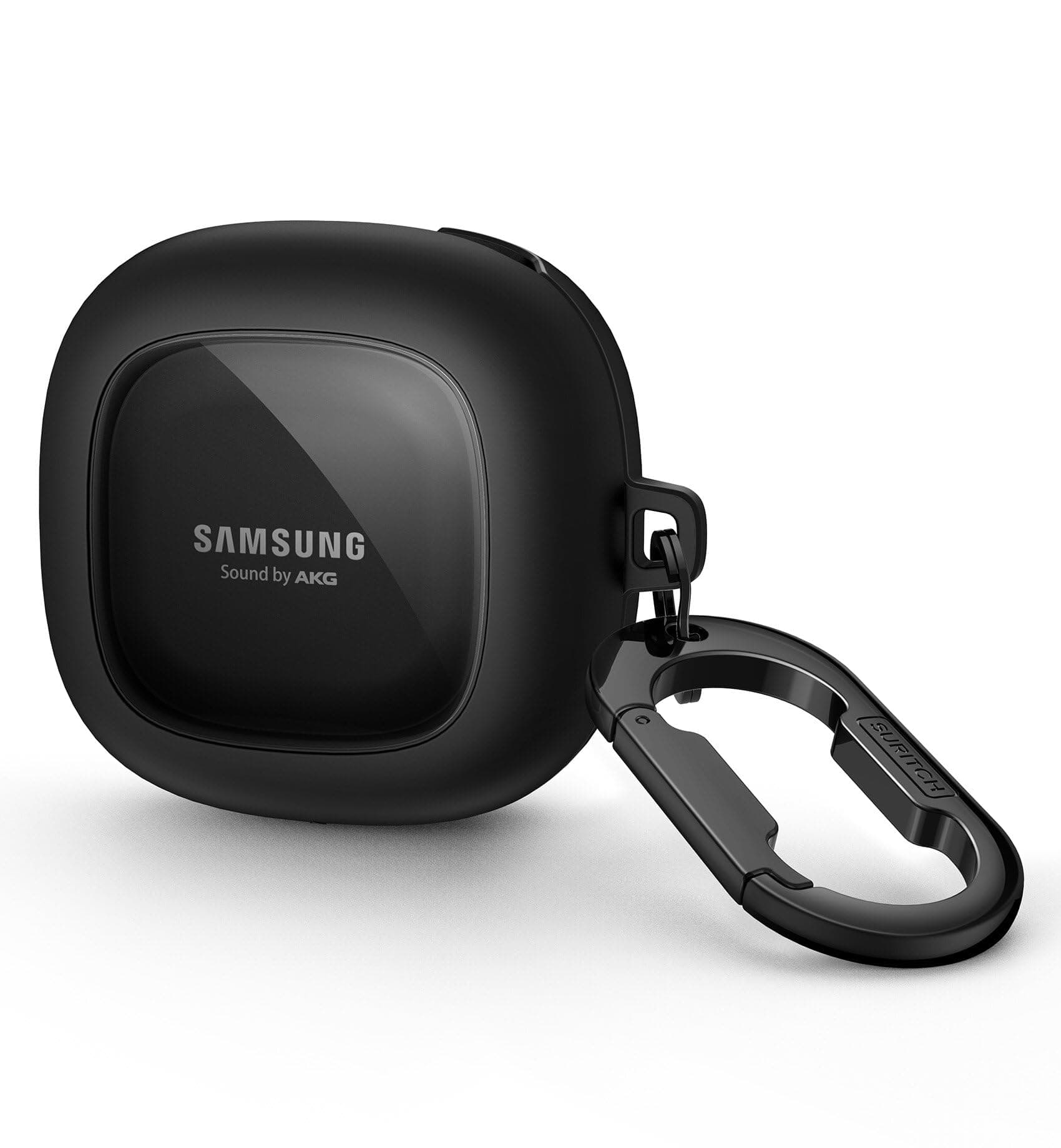 Clear Case Compatible with Samsung Galaxy Buds 2/Live/Pro/FE Cover - Protective Portable Case with Keychain for Galaxy Buds Black