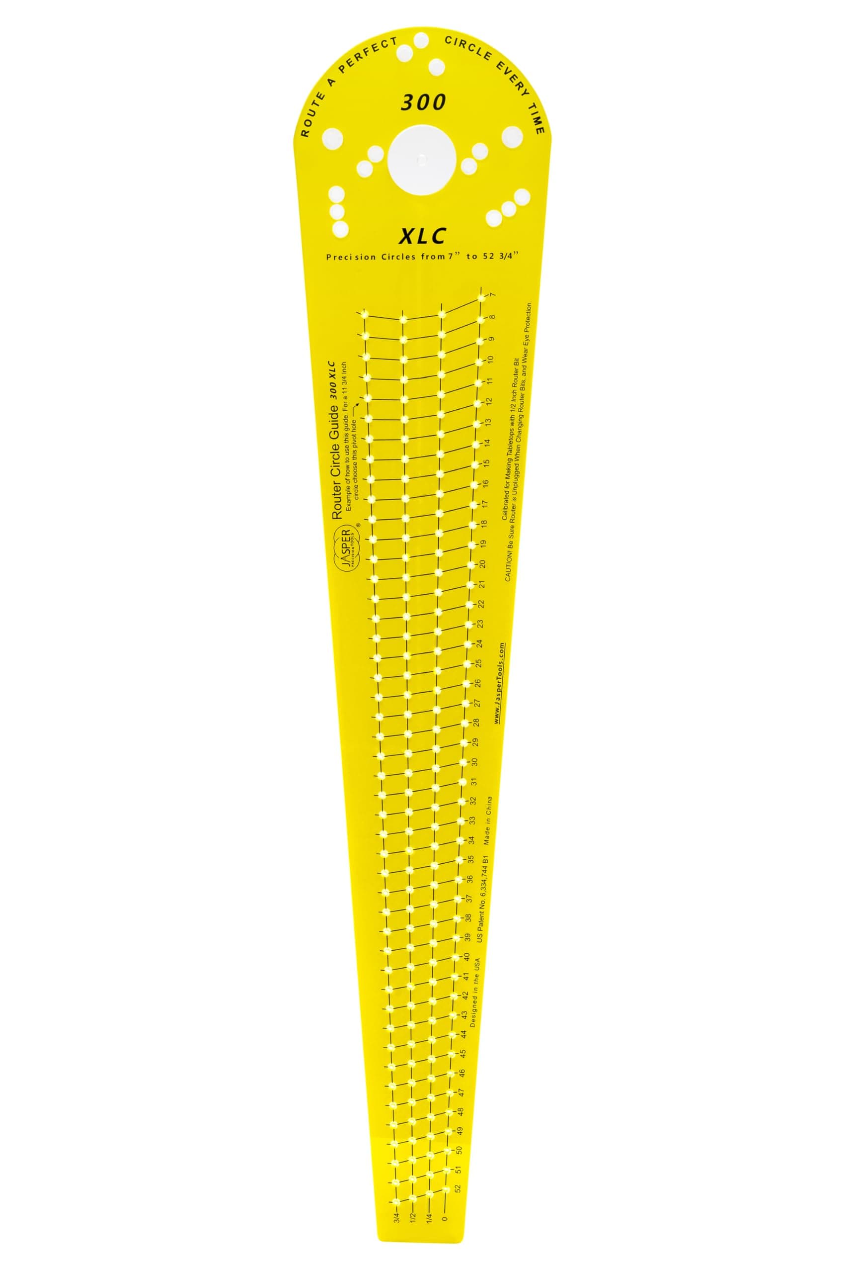 Jasper 300 XLC Circle Cutter Router Jig - Router Circle Cutting Jig Cuts Perfect Circles from 7” to 52 ¾” D - Circle Guide Kit Tool Includes Centering Disc & Pivot Pins - Fits Most Popular Routers