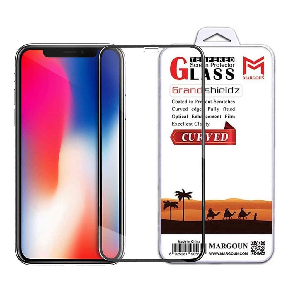 Margoun for iphone Xs Max Screen Protector (6.5 inch) 3D Glass Grand Shildz - black Side