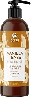 Sensual Vanilla Massage Oil for Men and Women with Pure Jojoba Sweet Almond Lavender Moisturizer Anti Cellulite Body Oil for Dry Skin Antioxidant Vitamin E for Healthy Soft Skin and Muscle Pain Relief