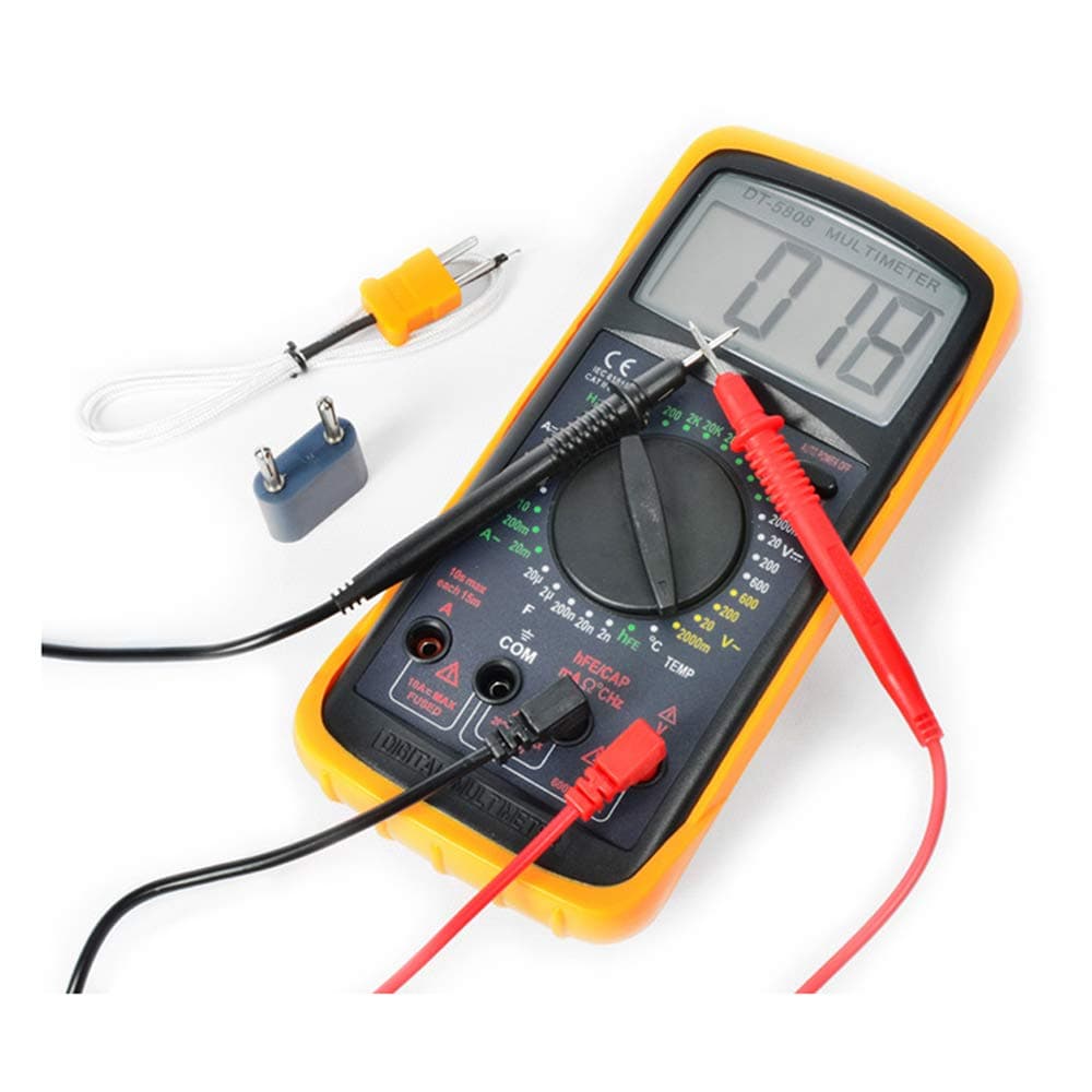Skytronic Digital Multimeter 10A with AC/DC Voltage, Current, Resistance, Temperature, Frequency & Capacitance Measurement, Test Leads Included, Pro Accuracy for Electrical Projects