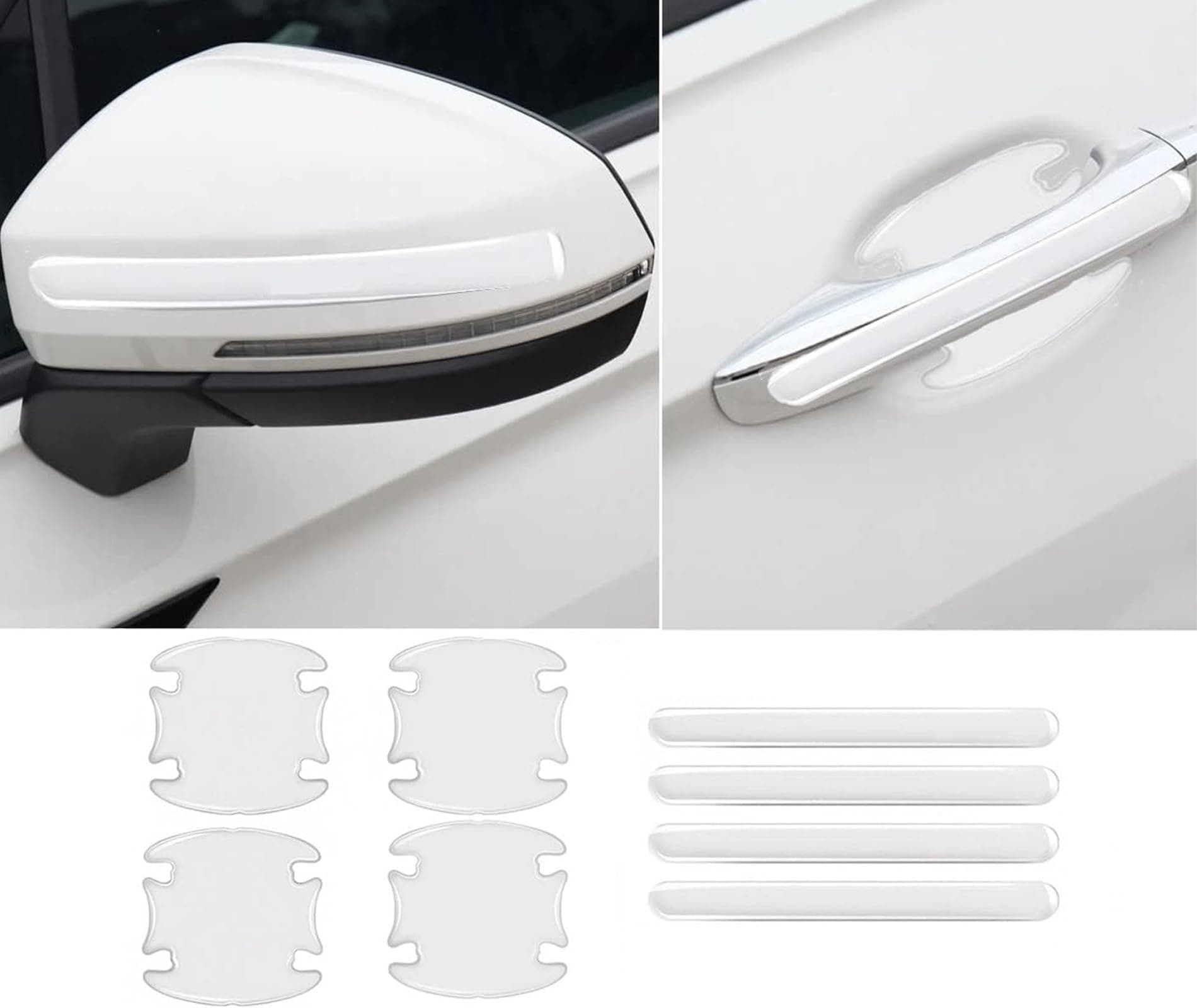 Car Door Handle Protector Car Door Edge Protector Transparent Sticker PU Scratch Handle Guard Universal Door Guard for Finger Guard (Pack of 8)