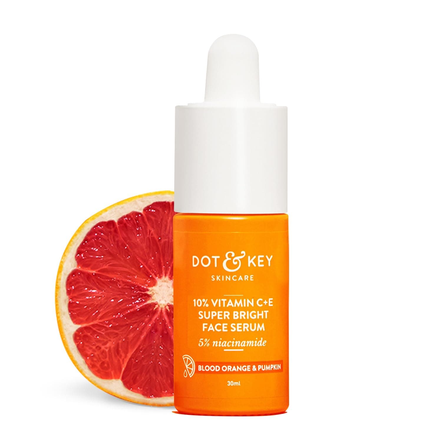 Dot&Key 10% Vitamin C + E,5% Niacinamide Serum|Vitamin C Serum For Glowing Skin|Fades Pigmentation & Dark Spots|Vit C Serum With Blood Orange&Pumpkin|For Uneven&Dull Skin,All Skin Types|30Ml