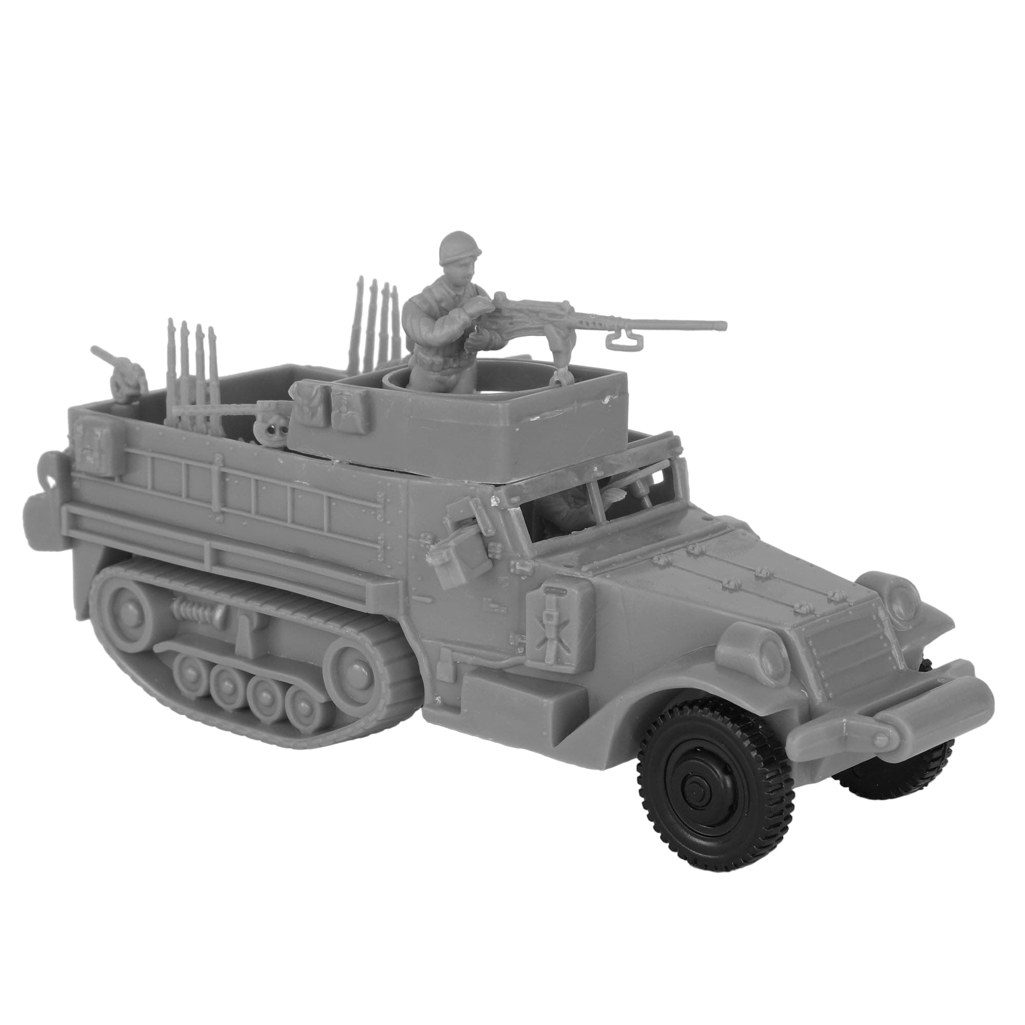BMC CTS WW2 US M3 Halftrack - 4pc Gray Plastic Army Men Armored Vehicle