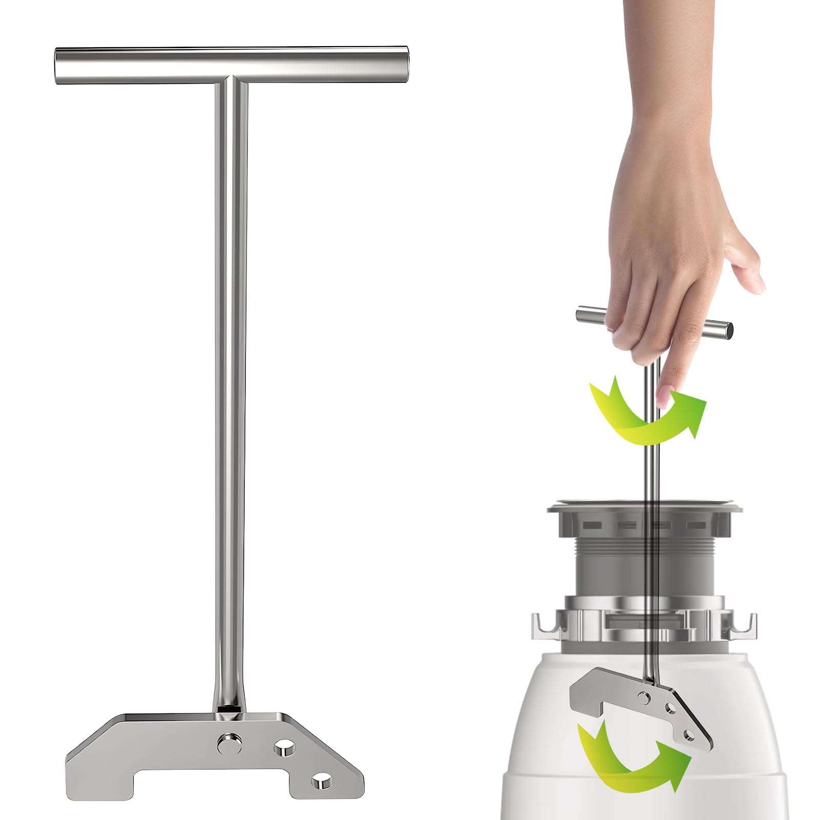 QuickClear Garbage Disposal Wrench Tool Universal Garbage Disposal Tool Compatible with Waste King, Moen Disposals, Unjamming tool for Easily Removes Sink Clogs and Debris