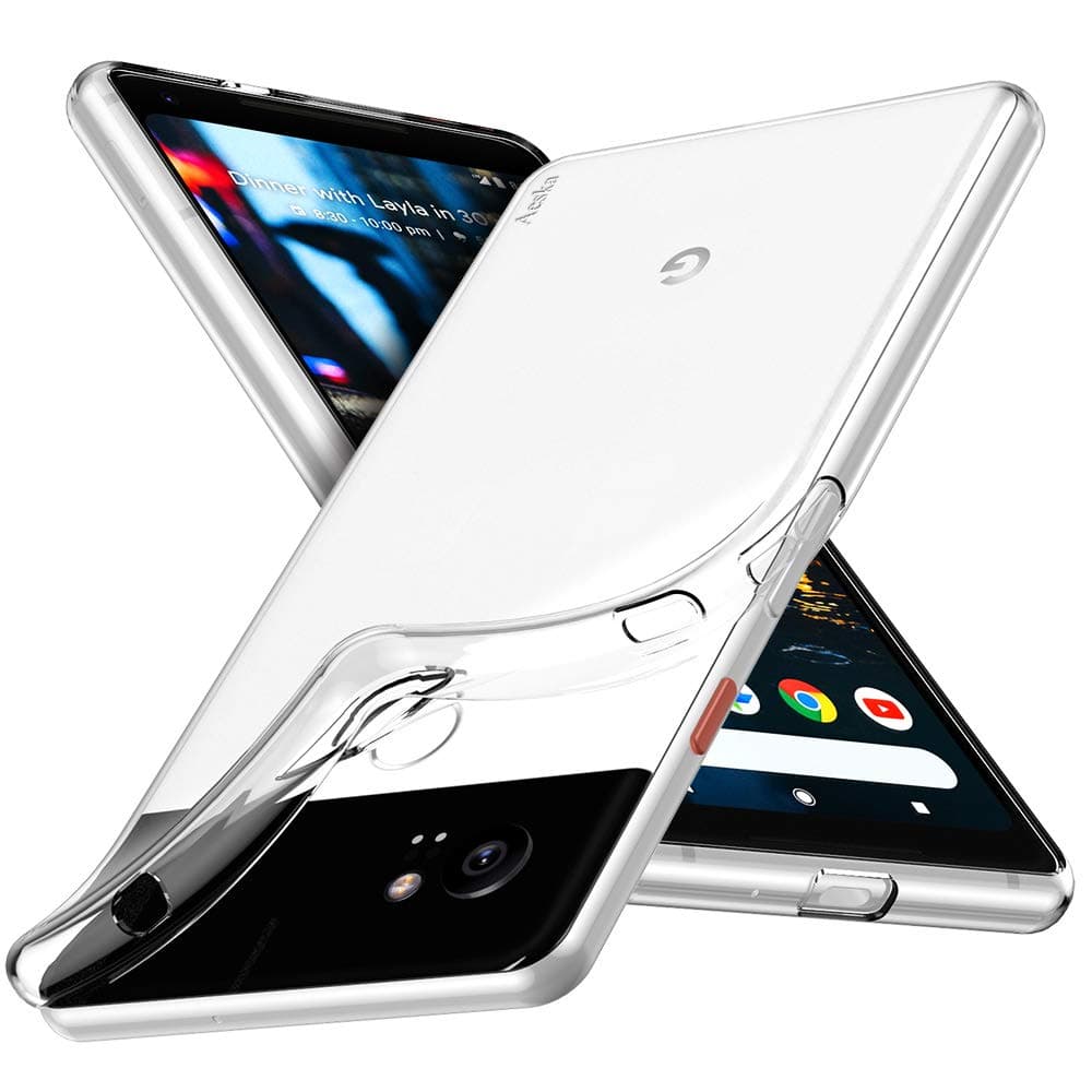 Aeska Clear Case for Google Pixel 2 XL, Ultra [Slim Thin] Flexible Clear Soft TPU [Anti-Scratches] Gel Premium Rubber Transparent Skin Silicone Protective Case Cover for Google Pixel 2 XL (Clear)