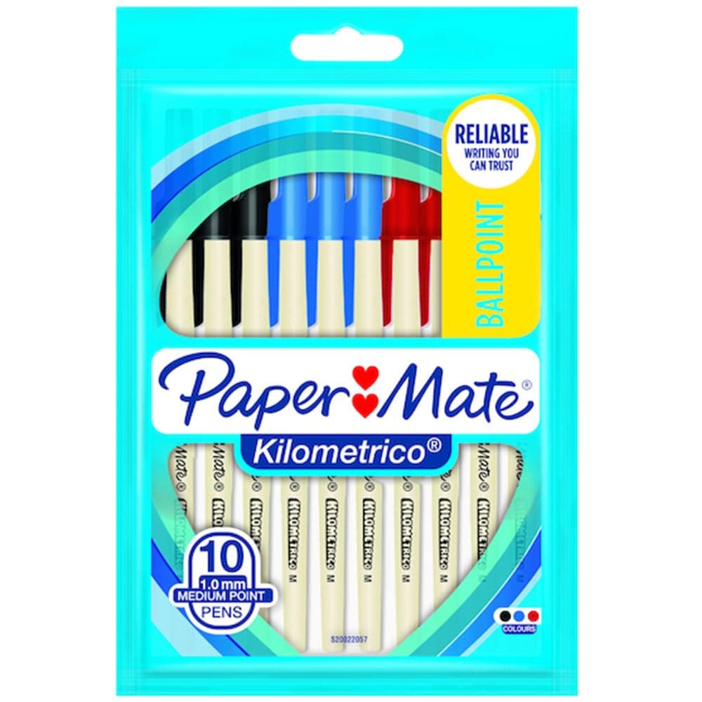 Paper Mate Kilometrico 1.0mm Medium Point 10 Pack Assorted