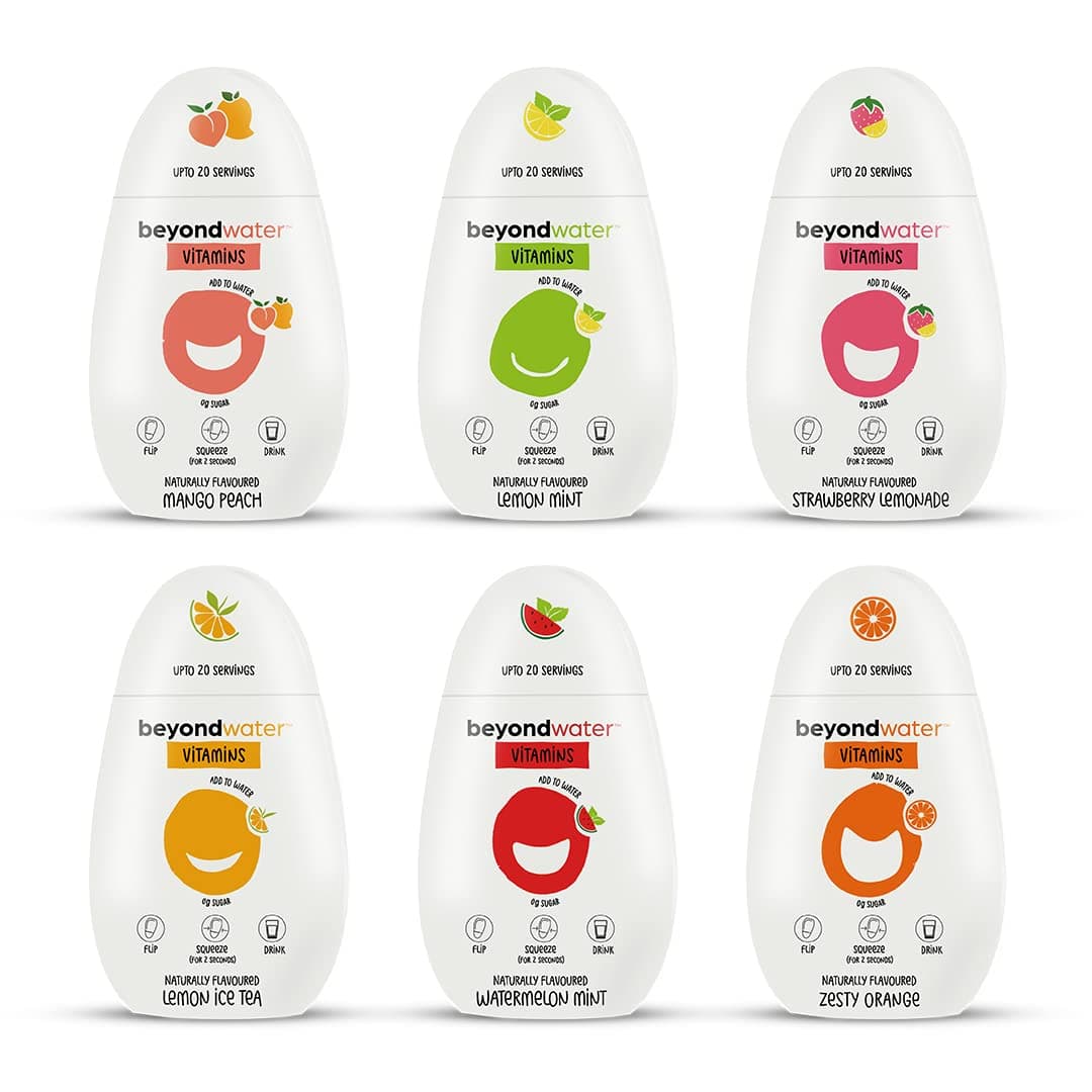 Vitamin Water-Assorted Pack-6 X 20 Servings|Zero Calorie Sugar-Free Instant Fruit Drink Mix,Hydration Drink,10+ Vitamins & Minerals,Healthy Fruit Flavour,100% Natural Ingredients