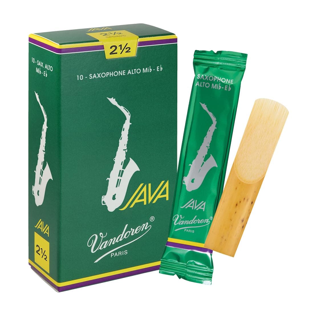 SR2625 Alto Sax JAVA Reeds Strength 2.5; Box of 10