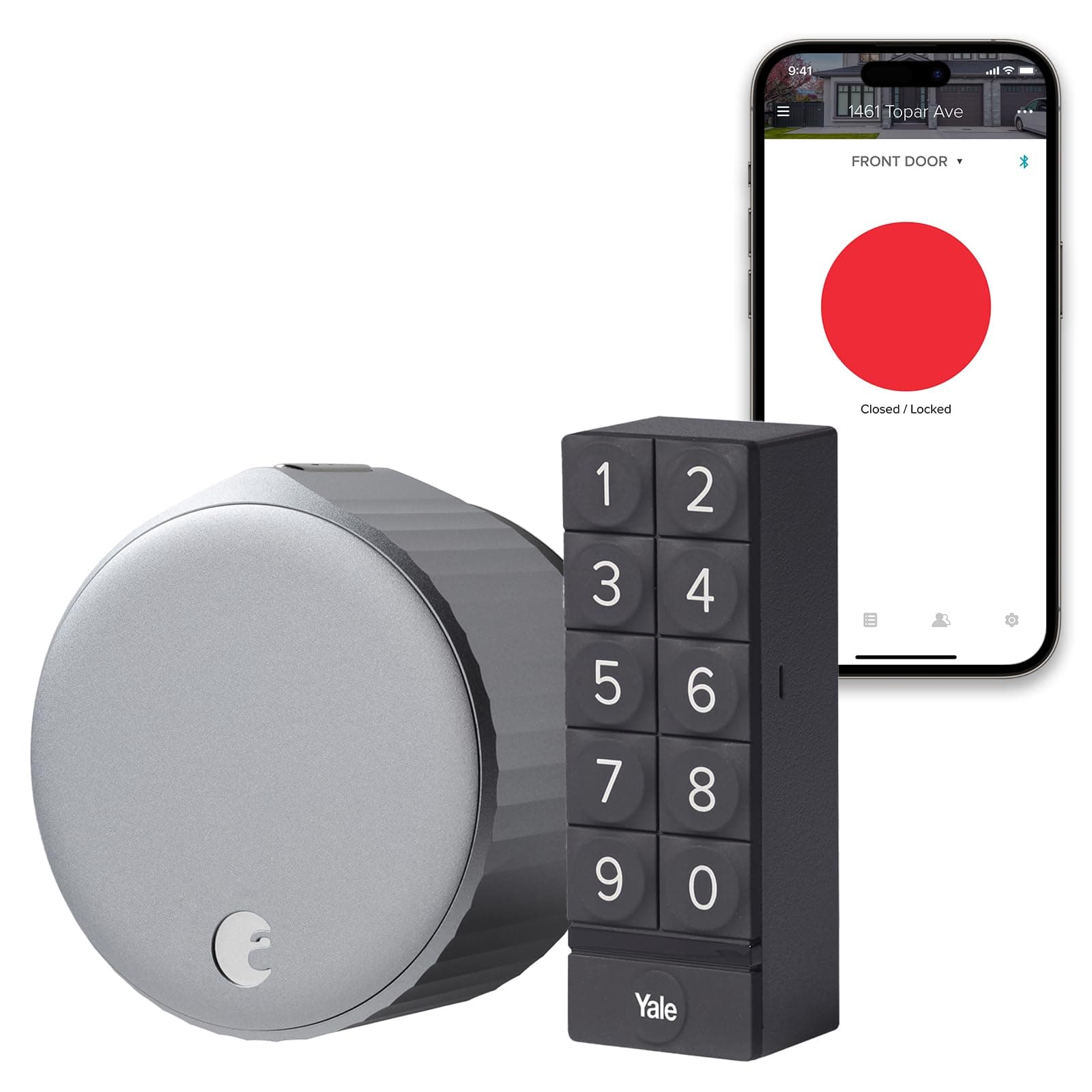 August Home Wi-Fi Smart Lock + Smart Keypad, Silver - Add Key-Free Access - Perfect for Guests and Vacation Rentals